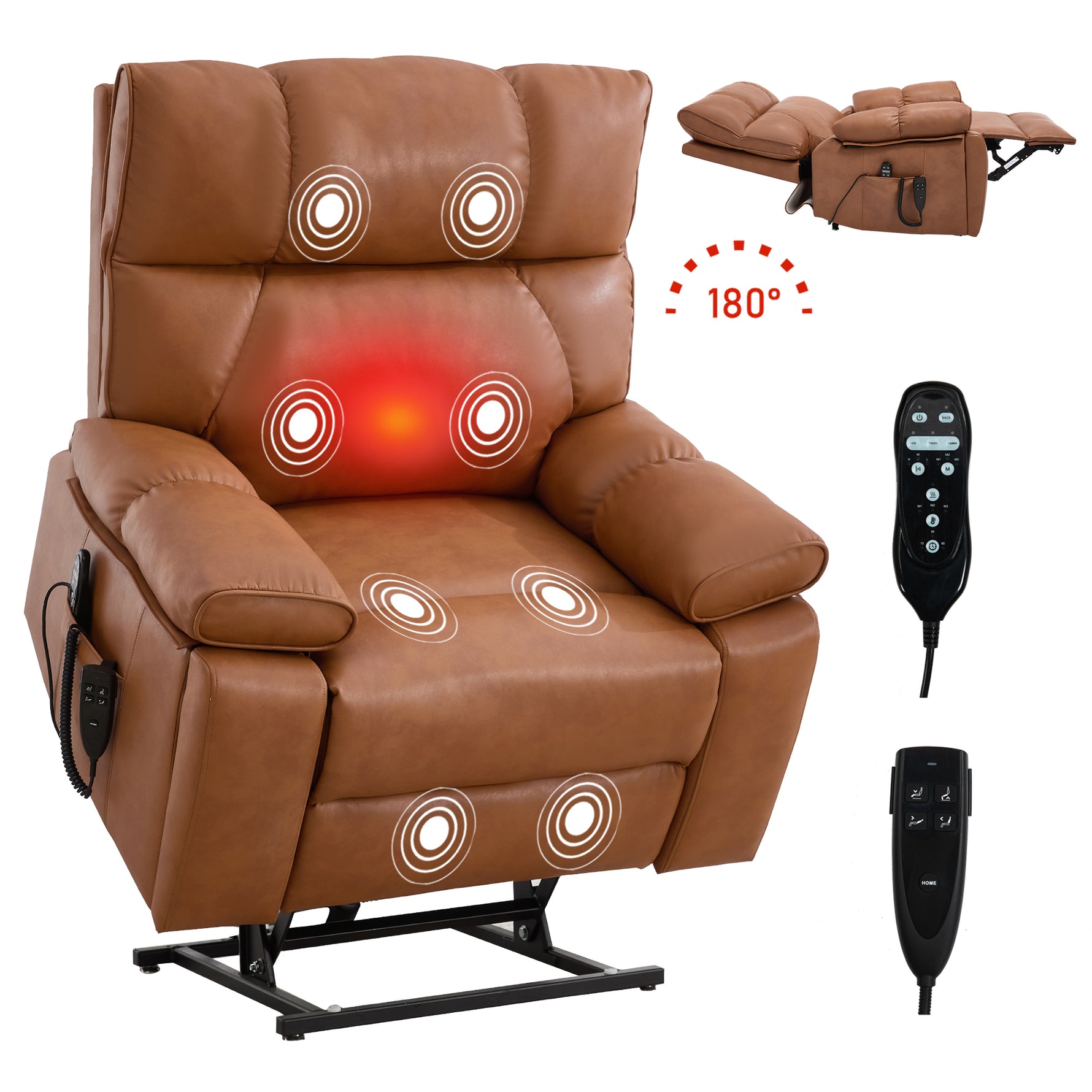 Dual-Motor Power Lift Recliner with Heat & Massage, 350 lb Capacity detail image 162