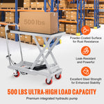 Manual Hydraulic Scissor Lift Table Cart with Non-Slip Pad for workshop, garage, storage, or utility use