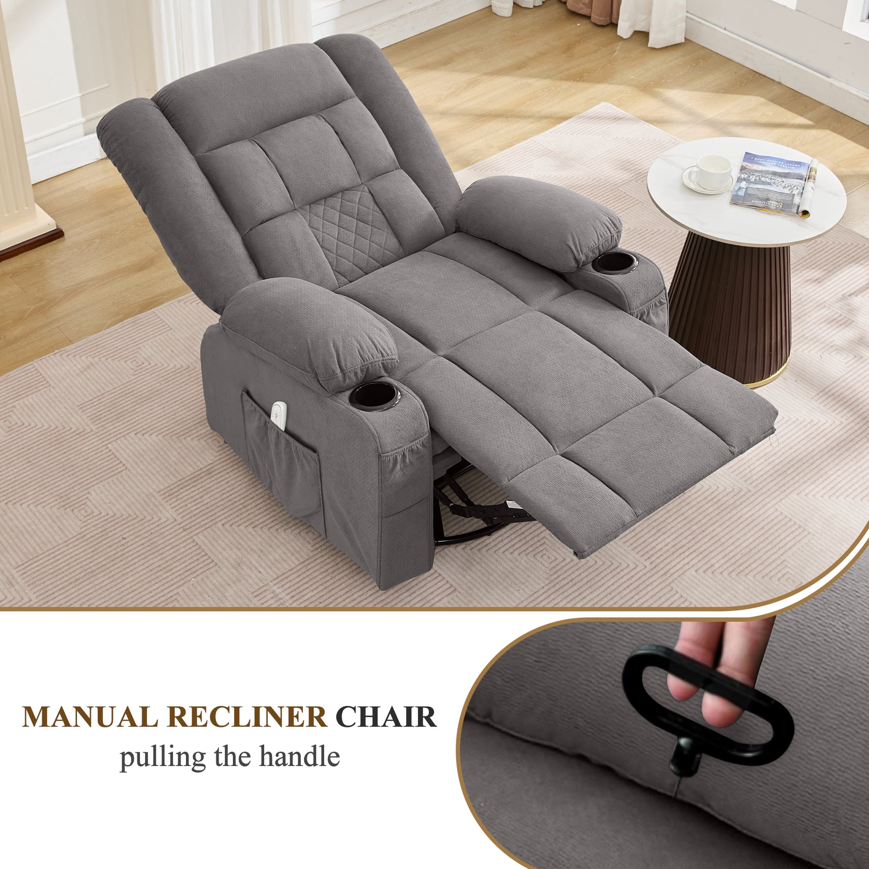 Kneading Massage Rocker Recliner with 4-Point 3D Kneading detail image 22