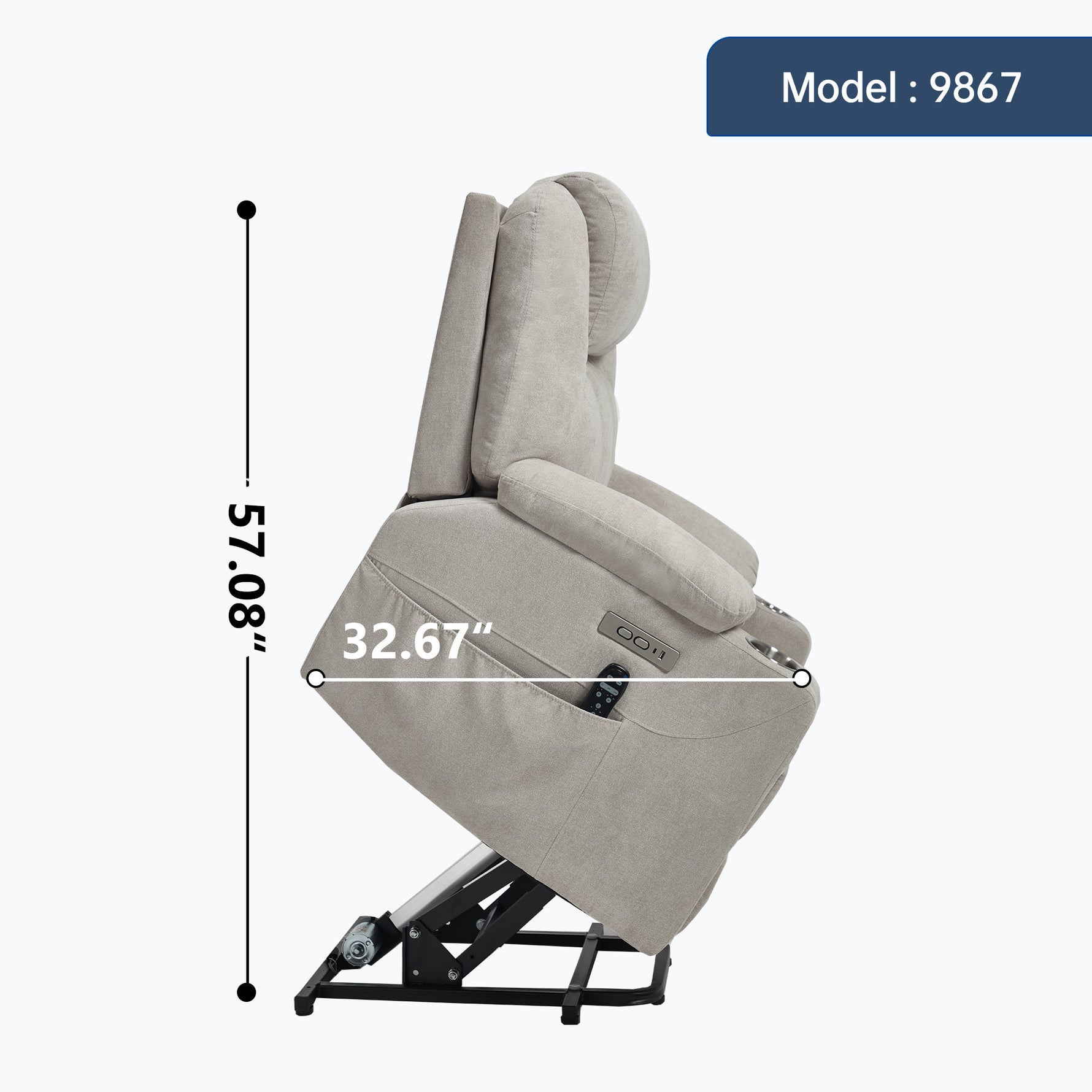 Dual-Motor Leather-Air Power Lift Recliner detail image 47