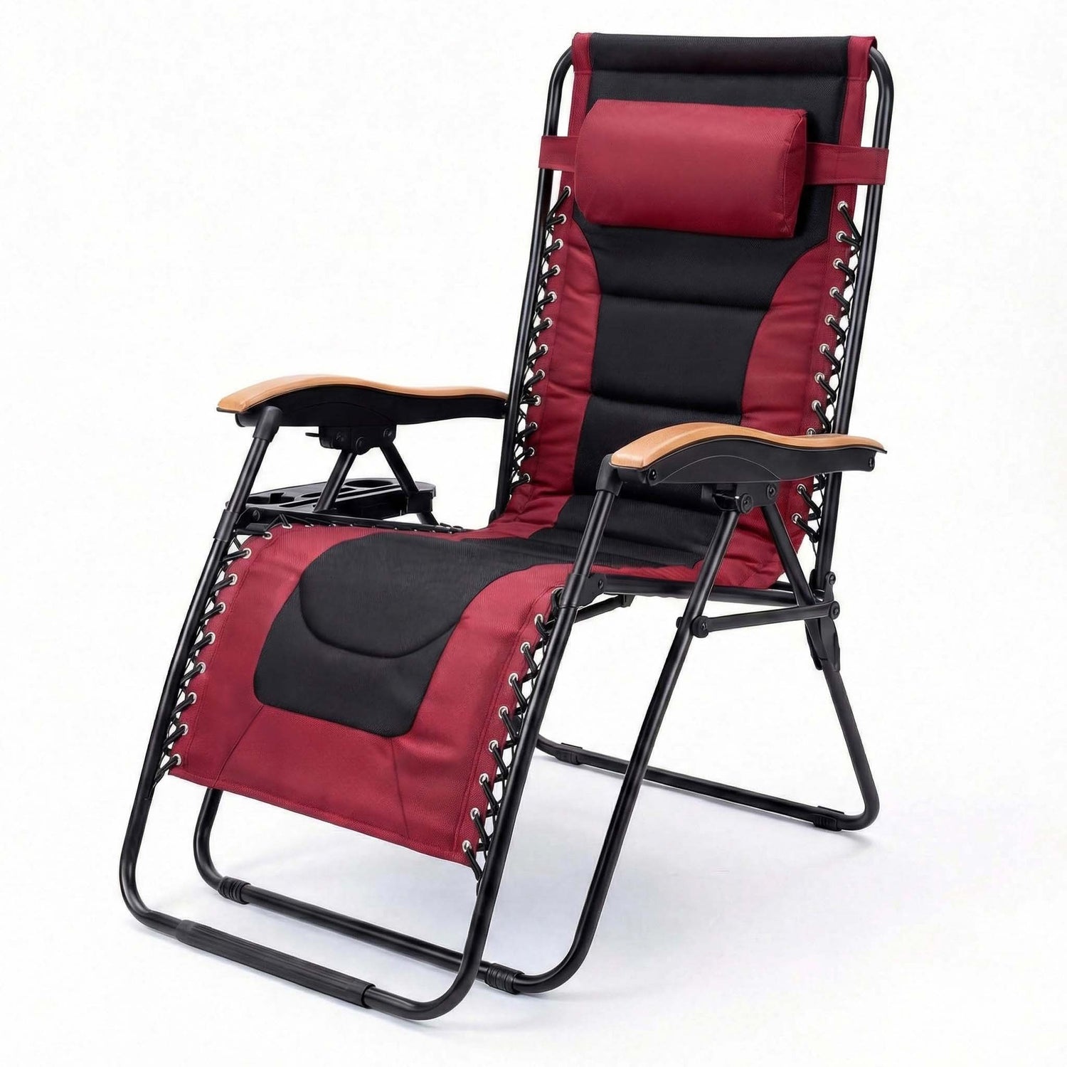 Oversized Padded Zero Gravity Chair with Cup Holder, 400 lb Capacity detail image 2