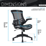 Techni Mobili Stylish Mid-Back Mesh Office Chair with Adjustable Arms, Black for home office seating