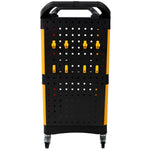 3-Tier Rolling Auto Detail Cart with Panel & Hooks for workshop, garage, storage, or utility use