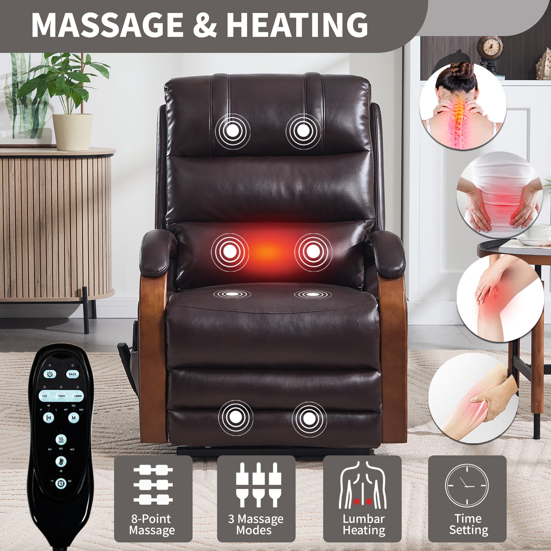 Dual-Motor Leather-Air Power Lift Recliner detail image 7