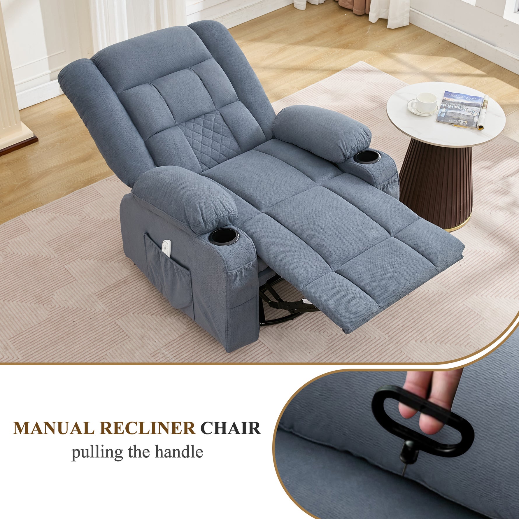 Kneading Massage Rocker Recliner with 4-Point 3D Kneading detail image 6