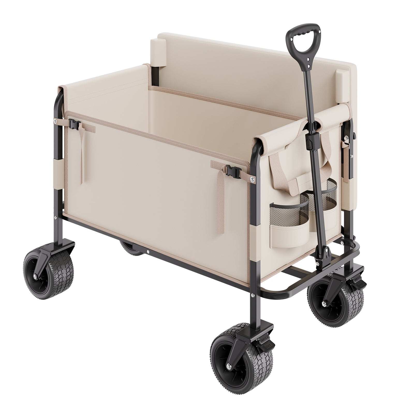 VEVOR Foldable Wagon Cart with Bench Conversion for workshop, garage, storage, or utility use