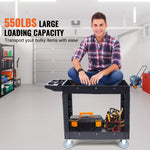 Heavy-Duty Rolling Utility Service Cart with 360° Swivel Wheels for workshop, garage, storage, or utility use