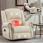 Heat Massage Manual Recliner Chair with Rocker and Swivel for Living Room detail image 47