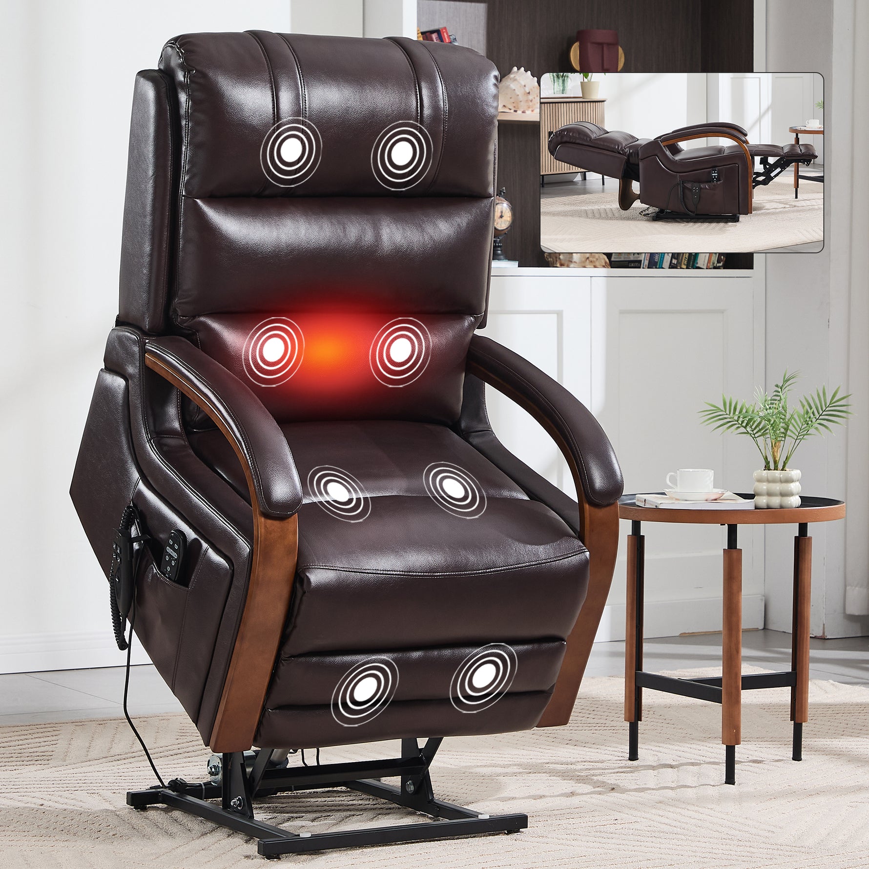 Dual-Motor Leather-Air Power Lift Recliner detail image 11