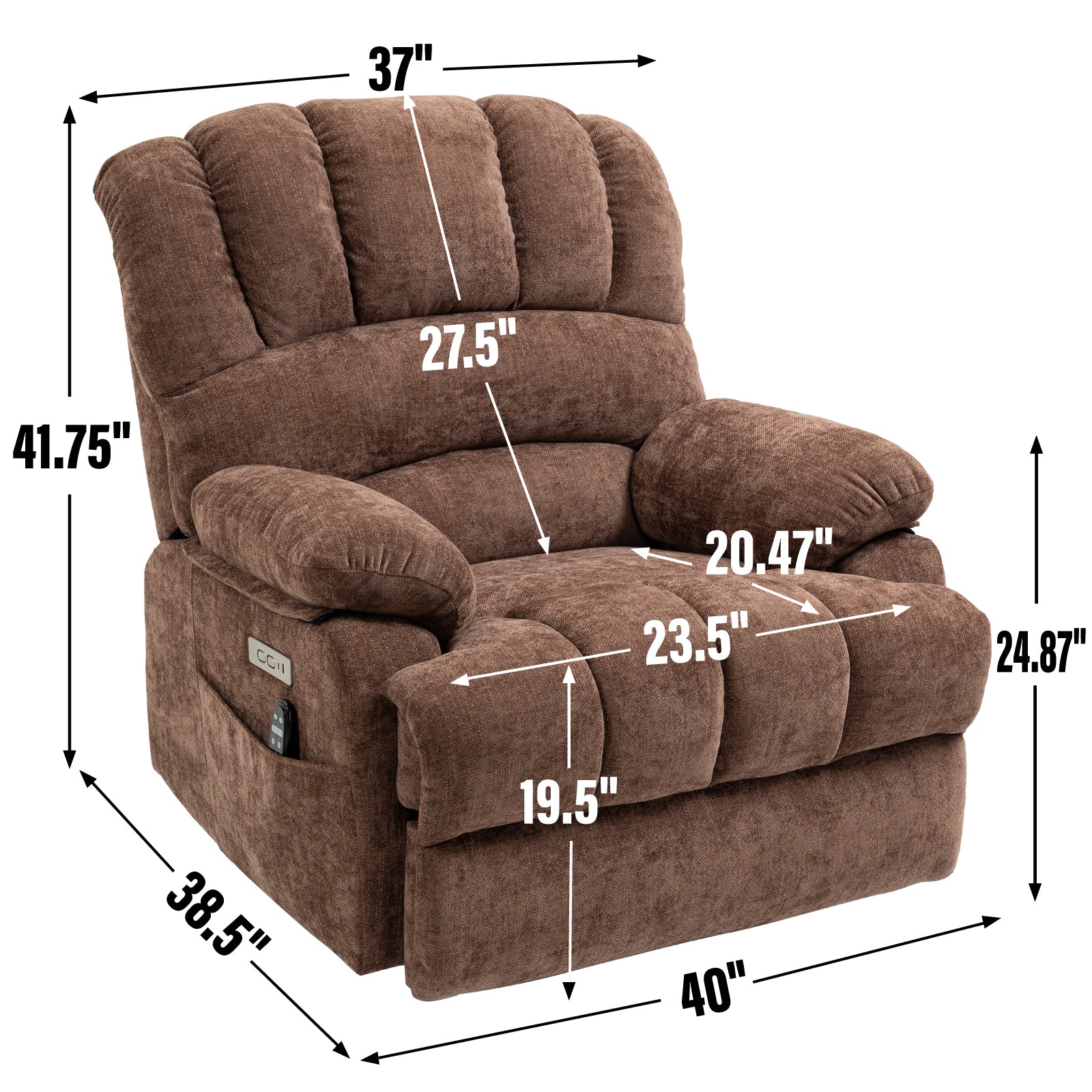 Chenille Power Lift Recliner detail image 56