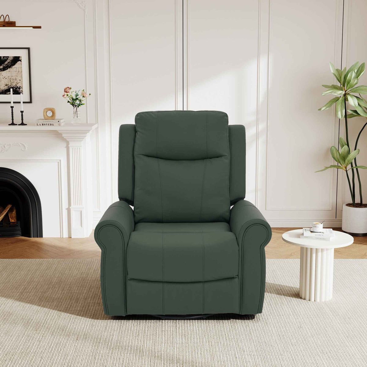 Modern PU Leather Manual Recliner Chair with 270° Swivel, Massage detail image 5