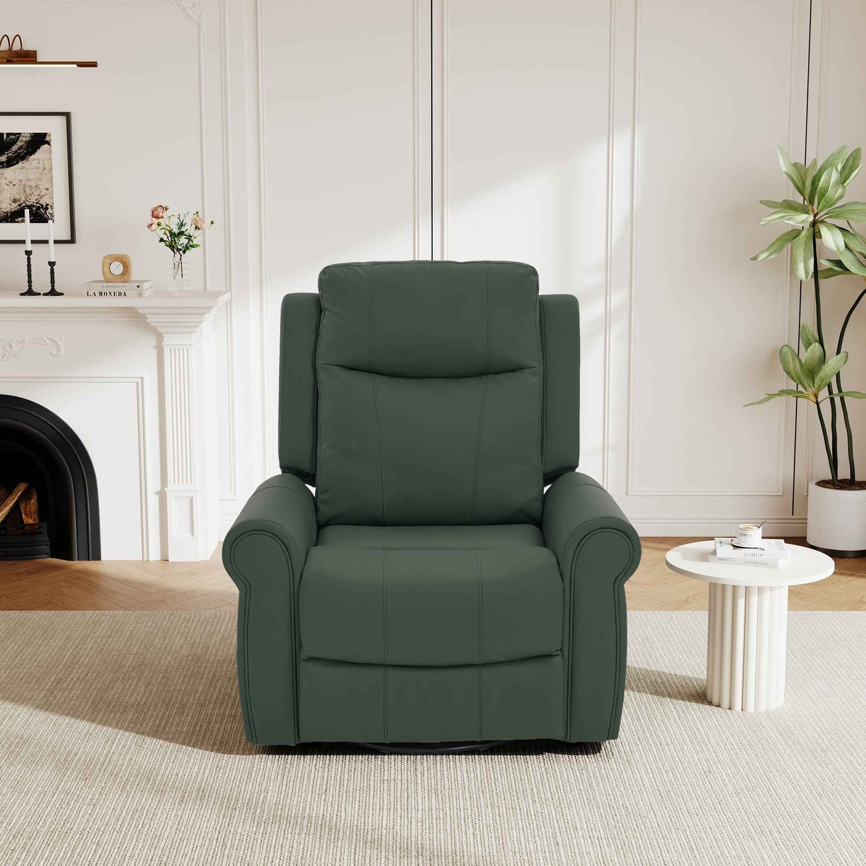 Modern PU Leather Manual Recliner Chair with 270° Swivel, Massage detail image 5