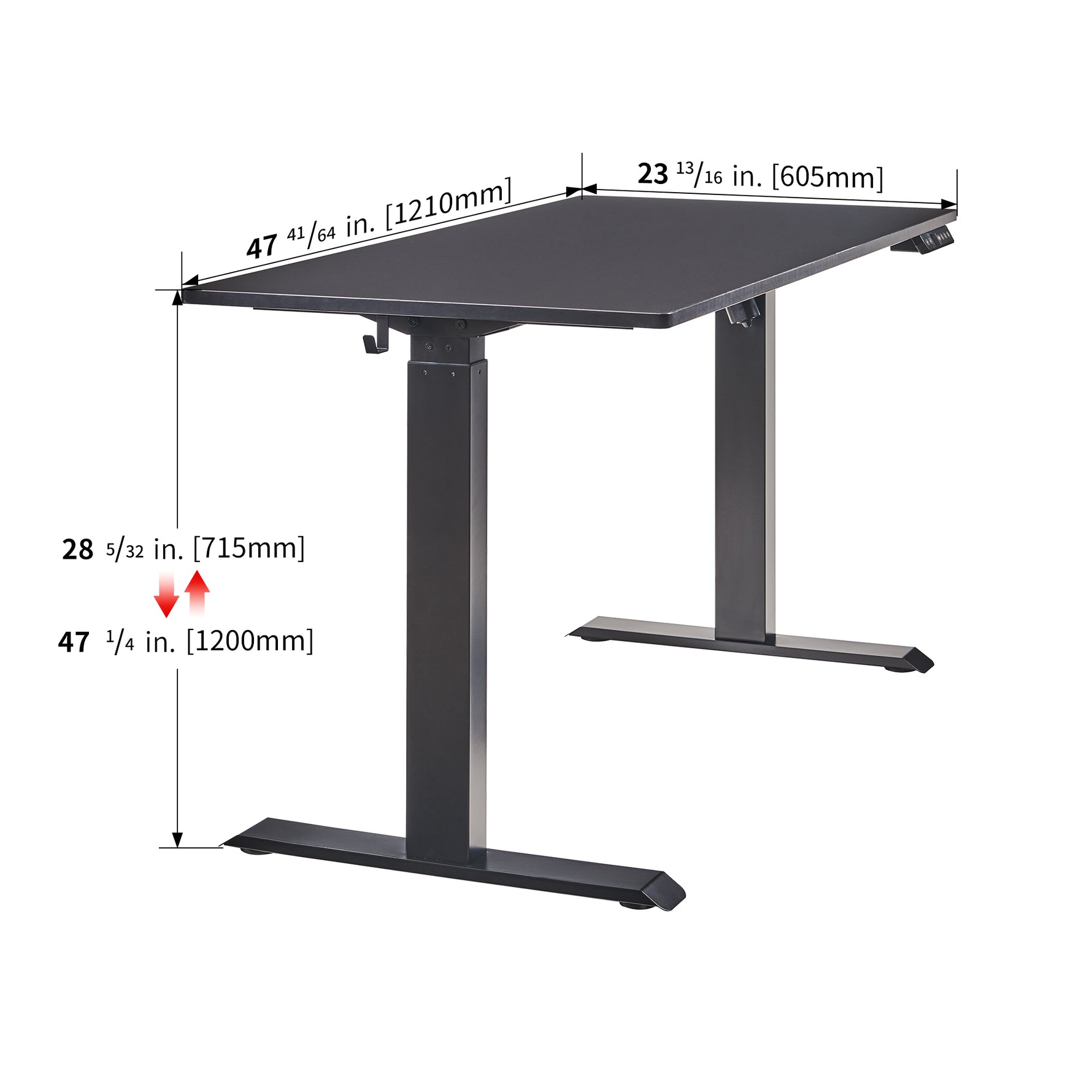 48" x 24" Electric Standing Desk workspace desk setup