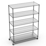 Heavy-Duty NSF Adjustable Wire Shelving Unit with Wheels & Shelf Liners for workshop, garage, storage, or utility use