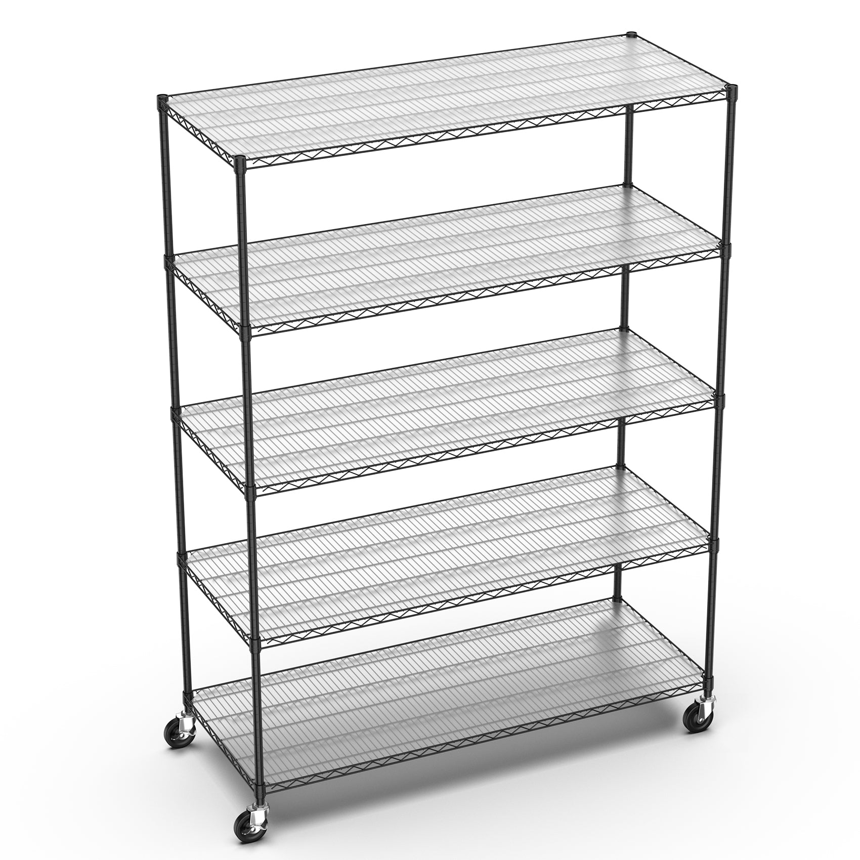 Heavy-Duty NSF Adjustable Wire Shelving Unit with Wheels & Shelf Liners for workshop, garage, storage, or utility use