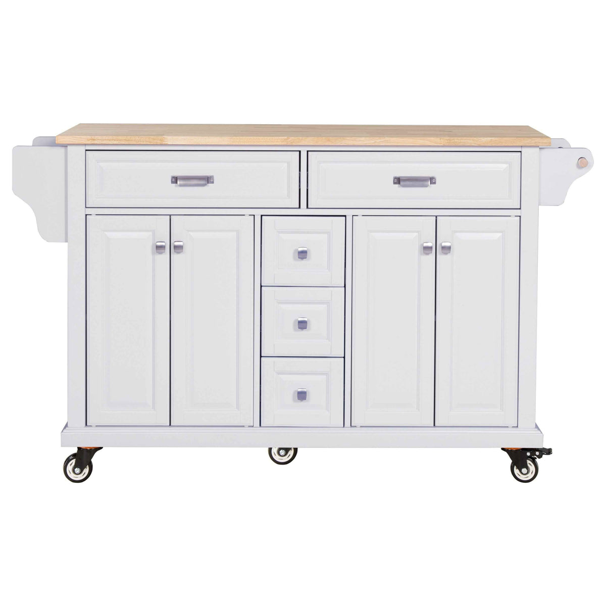 Rubberwood Kitchen Cart with 5 Drawers & Storage Cabinet product view 18