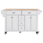Rubberwood Kitchen Cart with 5 Drawers & Storage Cabinet product view 18