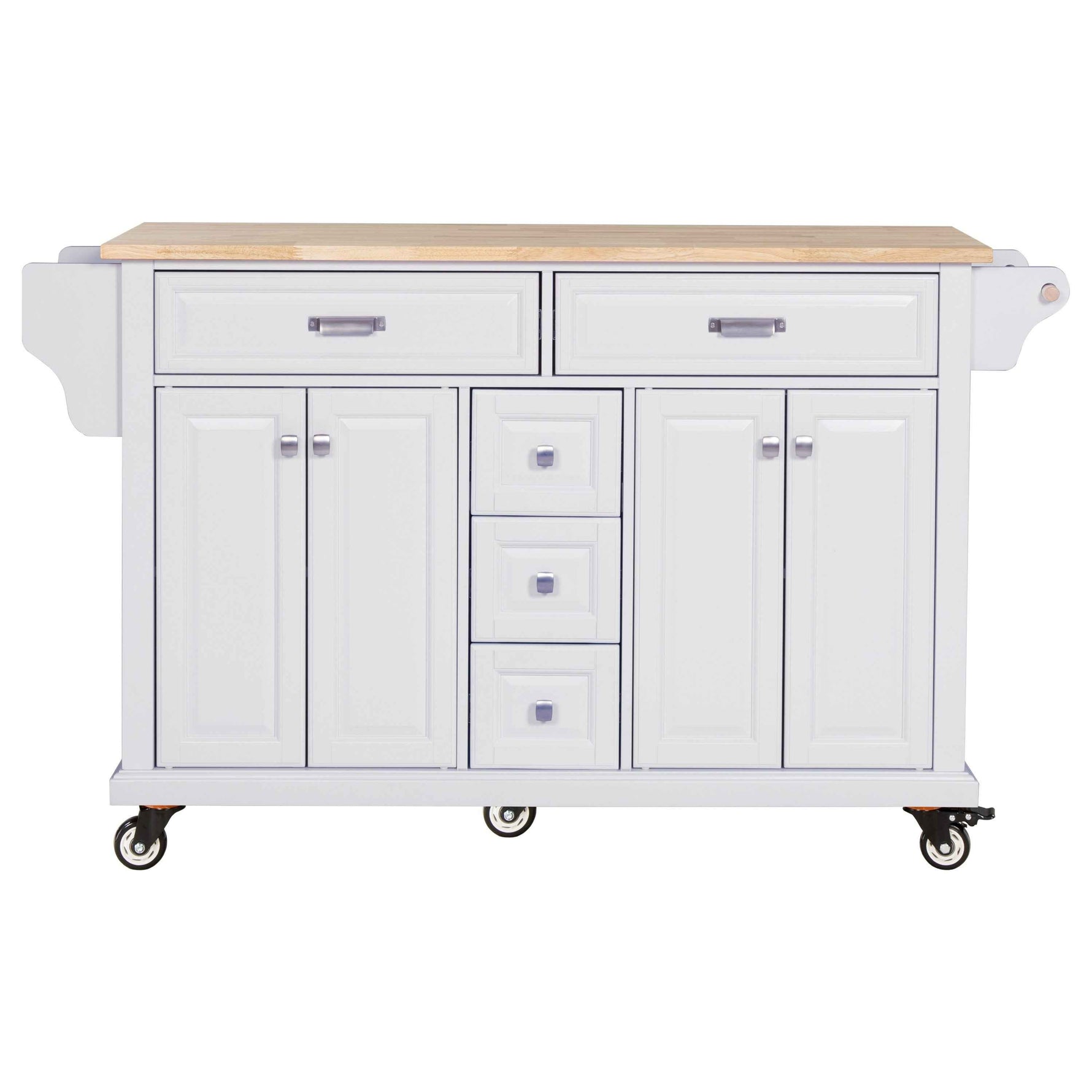 Rubberwood Kitchen Cart with 5 Drawers & Storage Cabinet product view 18