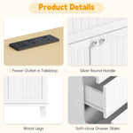 Farmhouse Kitchen Island with Drop Leaf, Power Outlet & 2 Seats product view 24