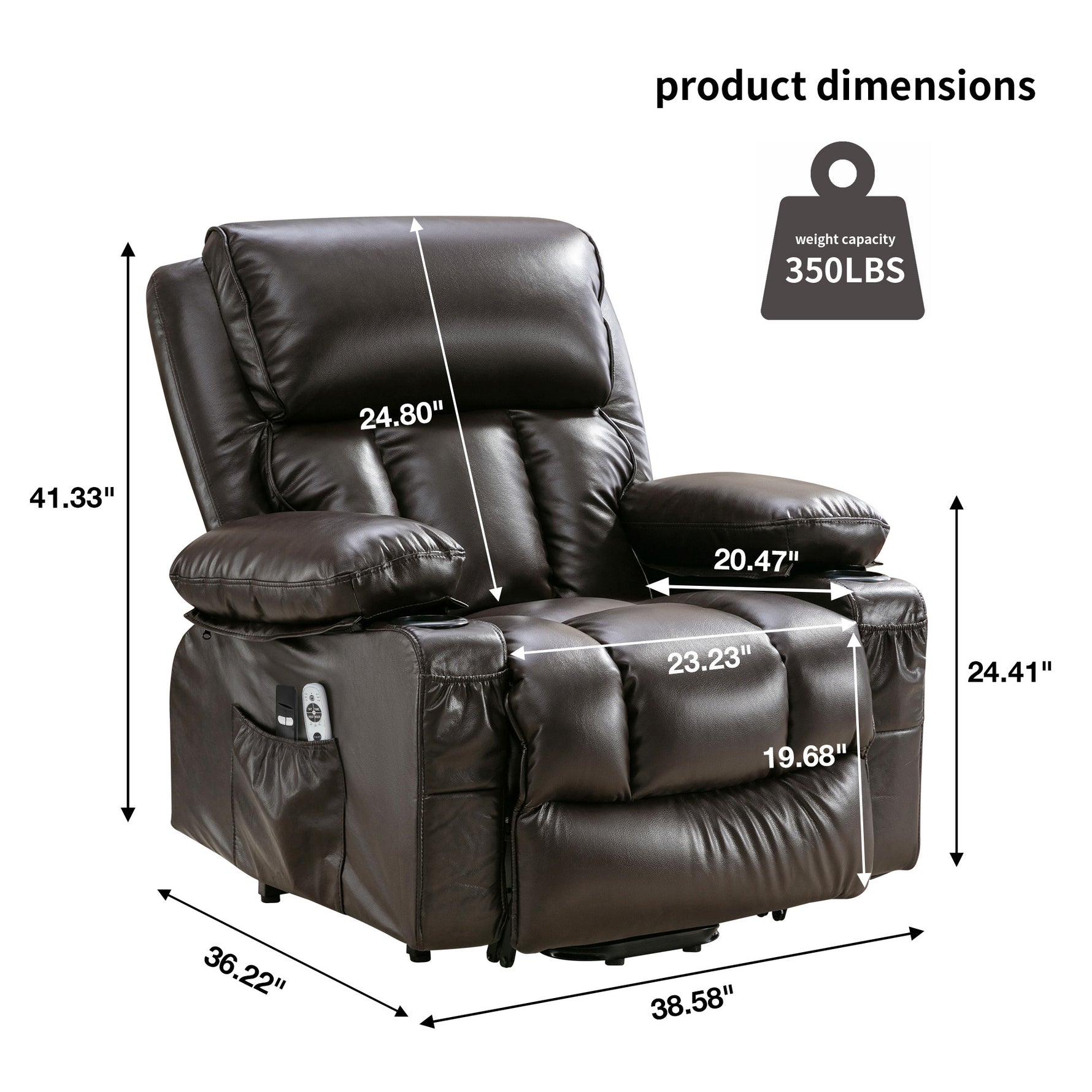 Power Lift Massage Recliner with Heat and Vibration detail image 51