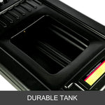 Low-Profile Rolling Oil Drain Pan with Manual Pump for workshop, garage, storage, or utility use