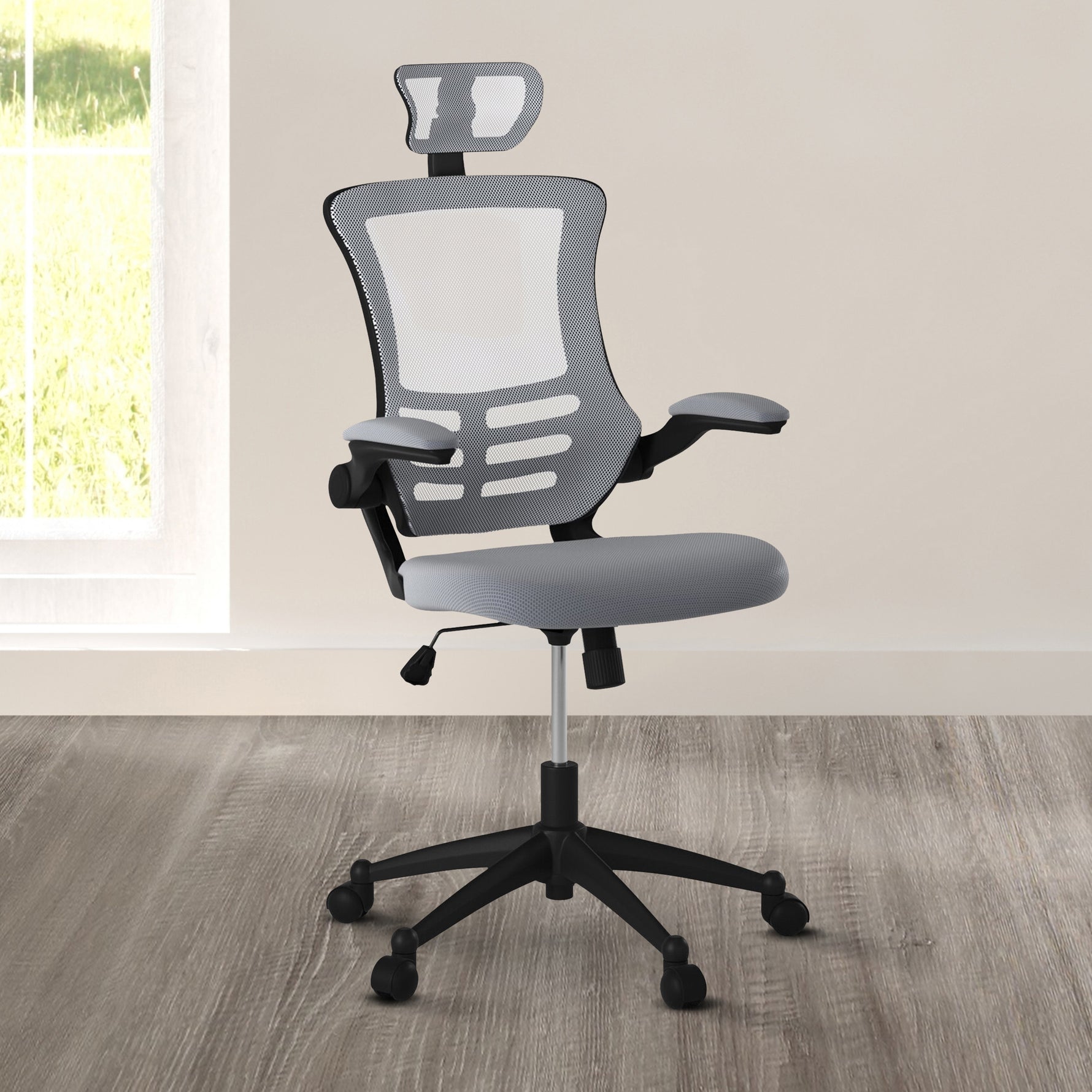 Techni Mobili High-Back Mesh Executive Chair, Silver Grey for home office seating
