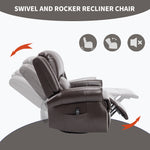 Heat Massage Manual Recliner Chair with Rocker and Swivel for Living Room detail image 26