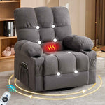 Massage Swivel Rocker Recliner Chair with Vibration, Lumbar Heating, Side Pocket detail image 22