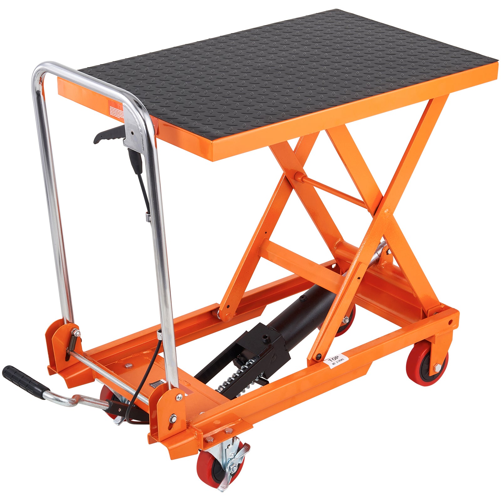 Manual Hydraulic Scissor Lift Table Cart with Non-Slip Pad for workshop, garage, storage, or utility use
