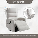 Heat Massage Manual Recliner Chair with Rocker and Swivel in Fabric for Living Room detail image 31