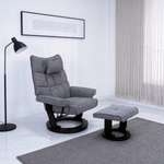8-Point Massage Recliner with Ottoman, Heated Reclining Chair, Bent Wood Base product image