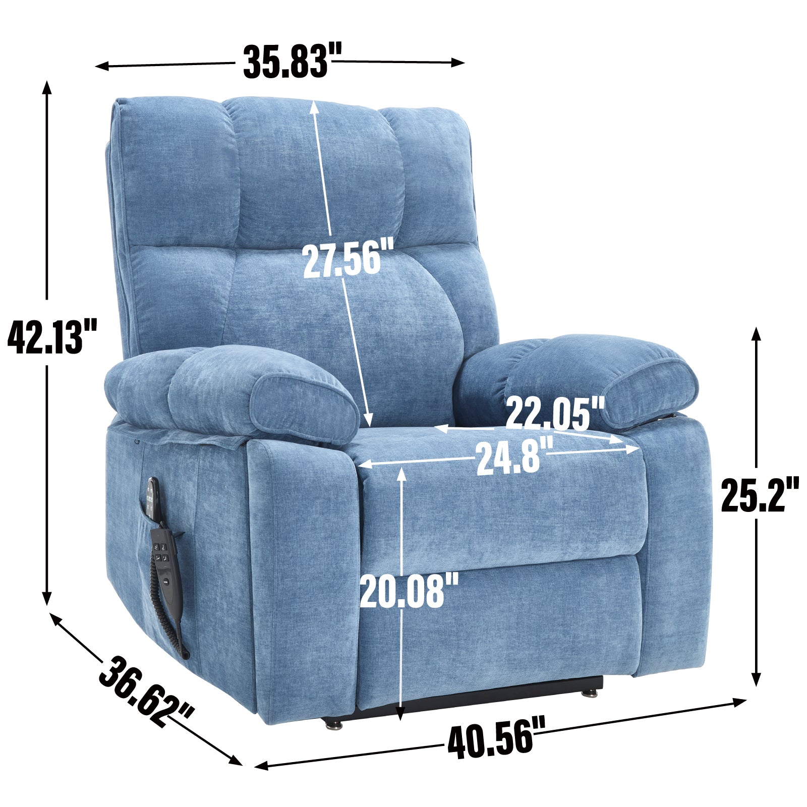 Dual-Motor Power Lift Recliner with Heat & Massage, 350 lb Capacity detail image 61