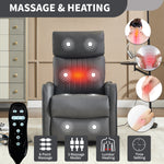 Faux Leather Heat & Massage Manual Rocker Swivel Recliner detail image 8