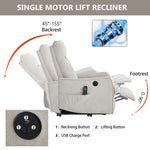 Single Motor Power Lift Recliner Chair with Massage & Heat detail image 41