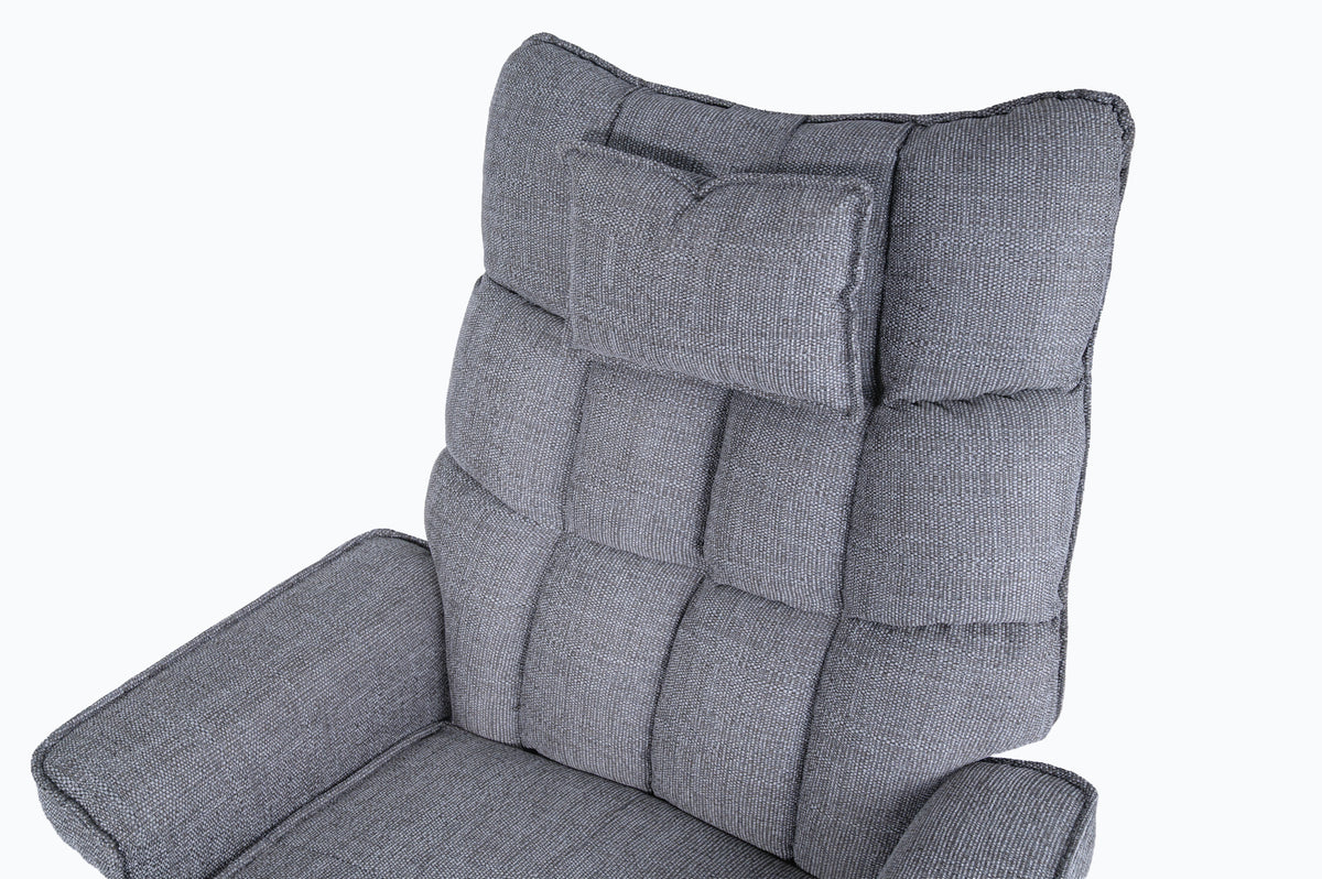 8-Point Massage Recliner with Ottoman, Heated Reclining Chair, Bent Wood Base detail image 13