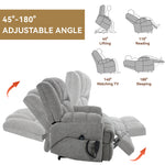 Dual-Motor Heat & Massage Power Lift Recliner, 350 lb Capacity detail image 63