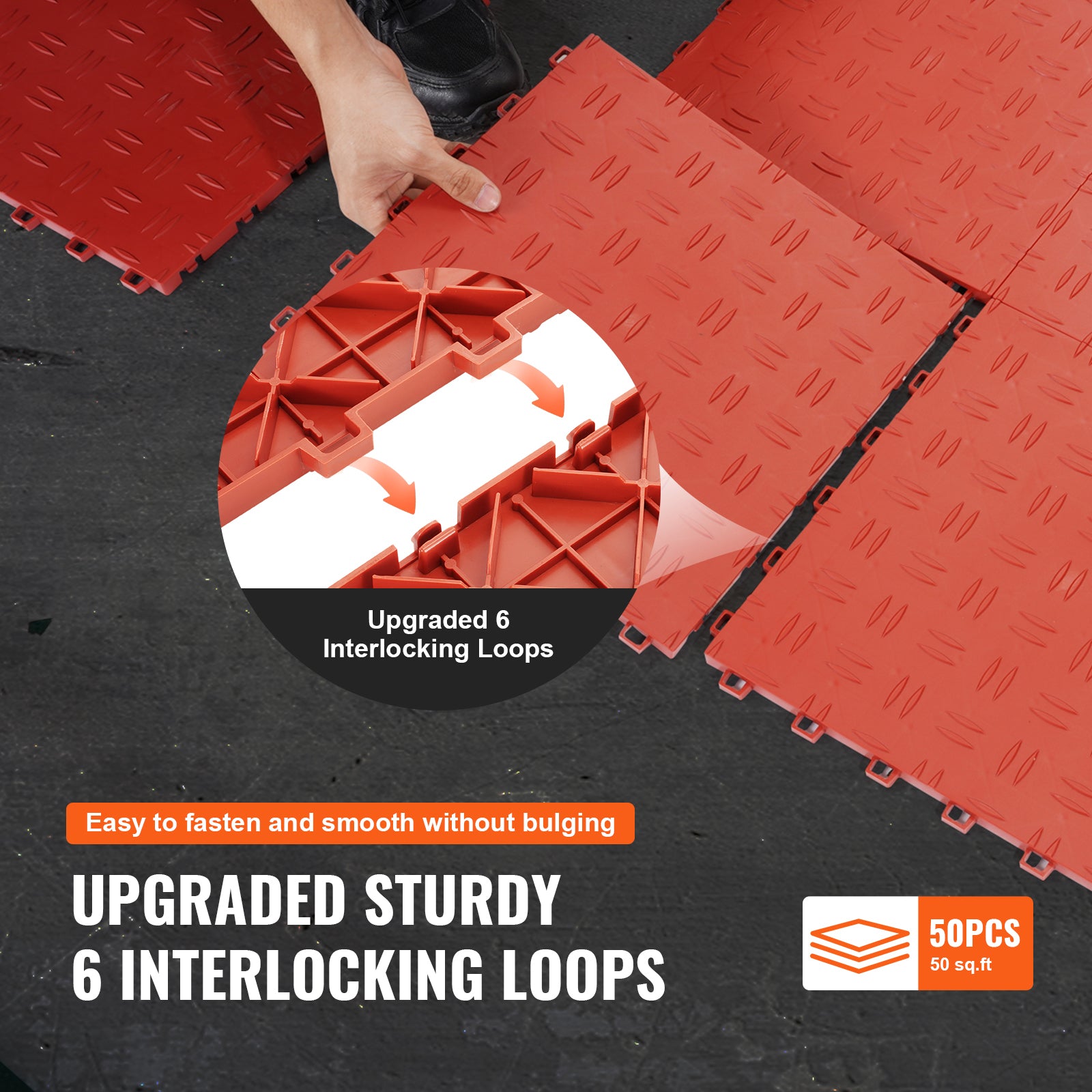 PVC Interlocking Drainage Garage Floor Tiles, 12" x 12" x 0.5" for workshop, garage, storage, or utility use