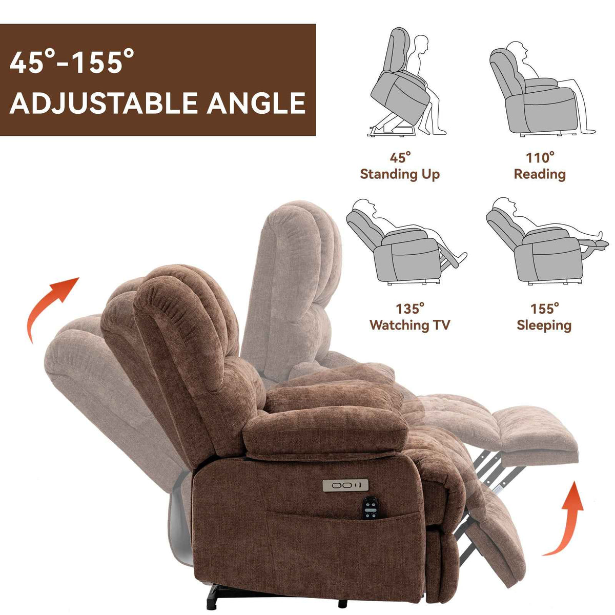 Chenille Power Lift Recliner detail image 43