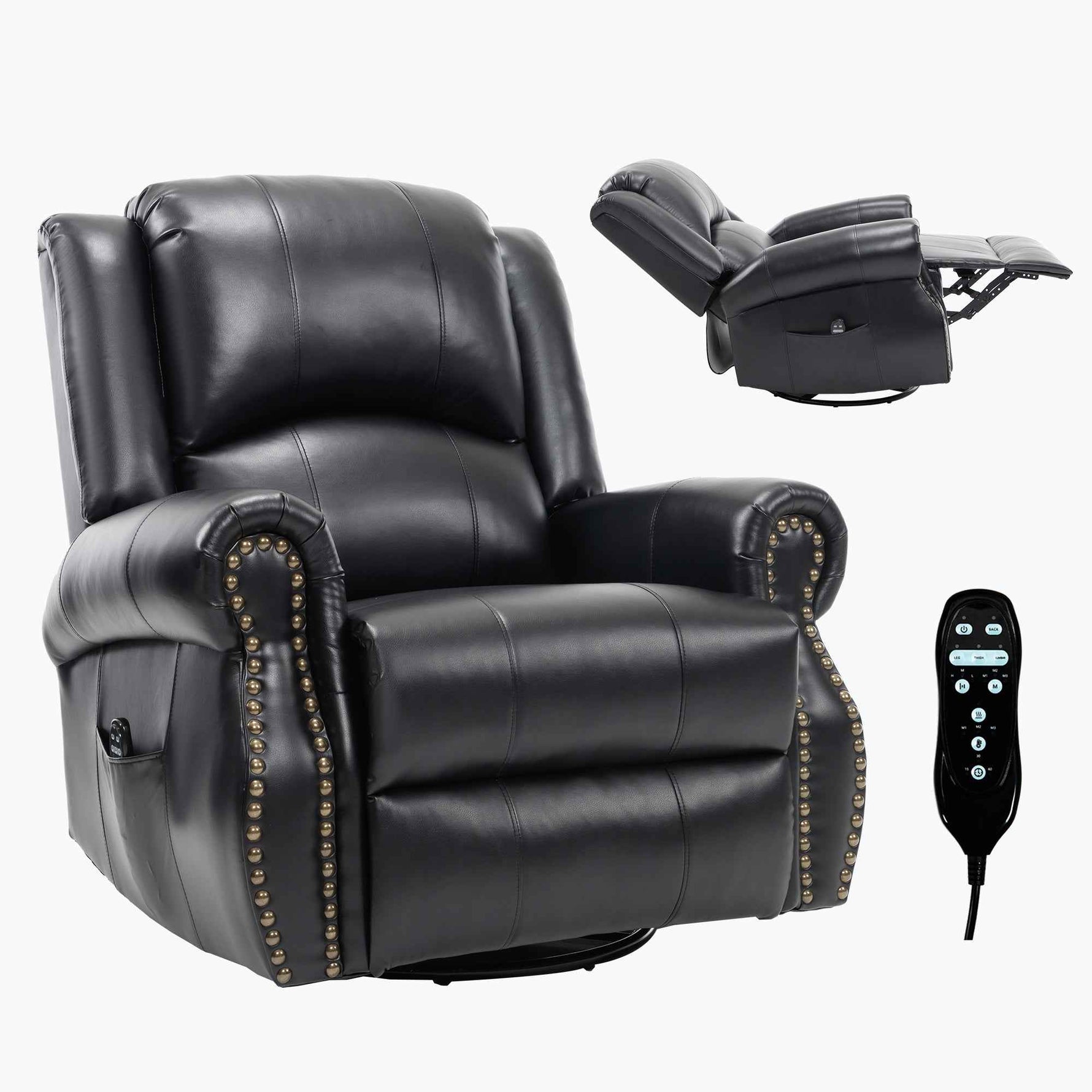 Heat Massage Manual Recliner Chair with Rocker and Swivel for Living Room detail image 96