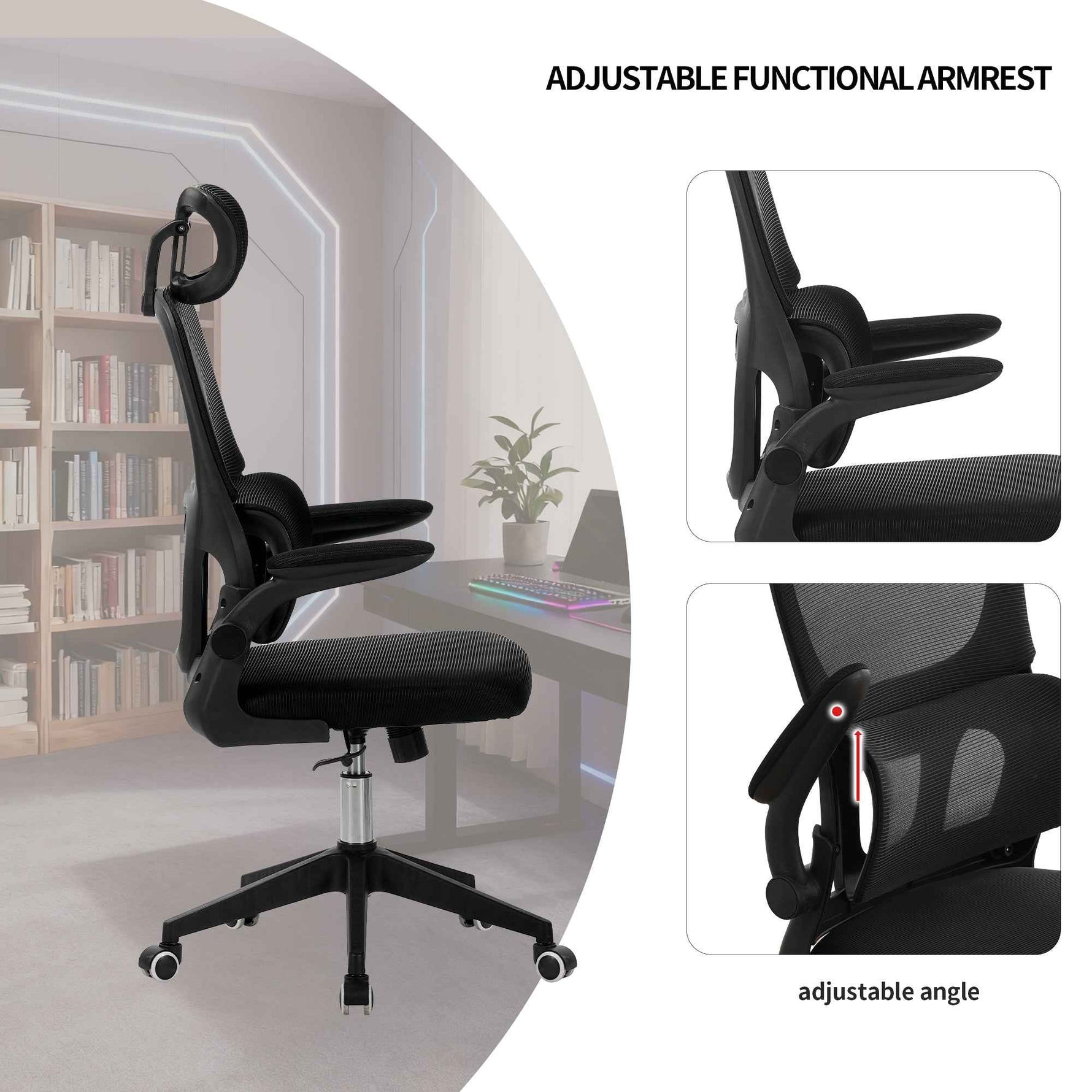 High Back Ergonomic Mesh Office Chair for home office seating