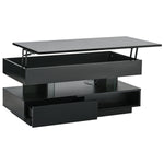Lift-Top Coffee Table with Storage & LED Lights desktop storage organizer