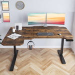 L-Shaped 59" Electric Standing Desk workspace desk setup