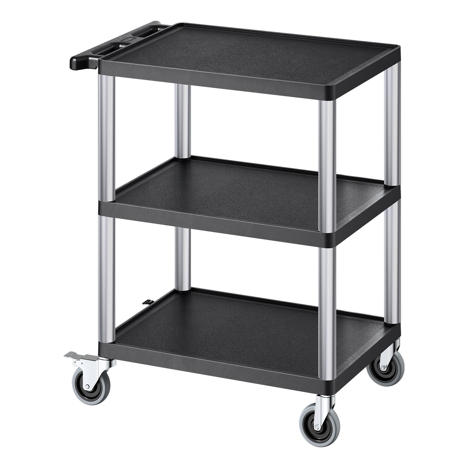 Heavy-Duty Rolling Utility Service Cart with 360° Swivel Wheels for workshop, garage, storage, or utility use