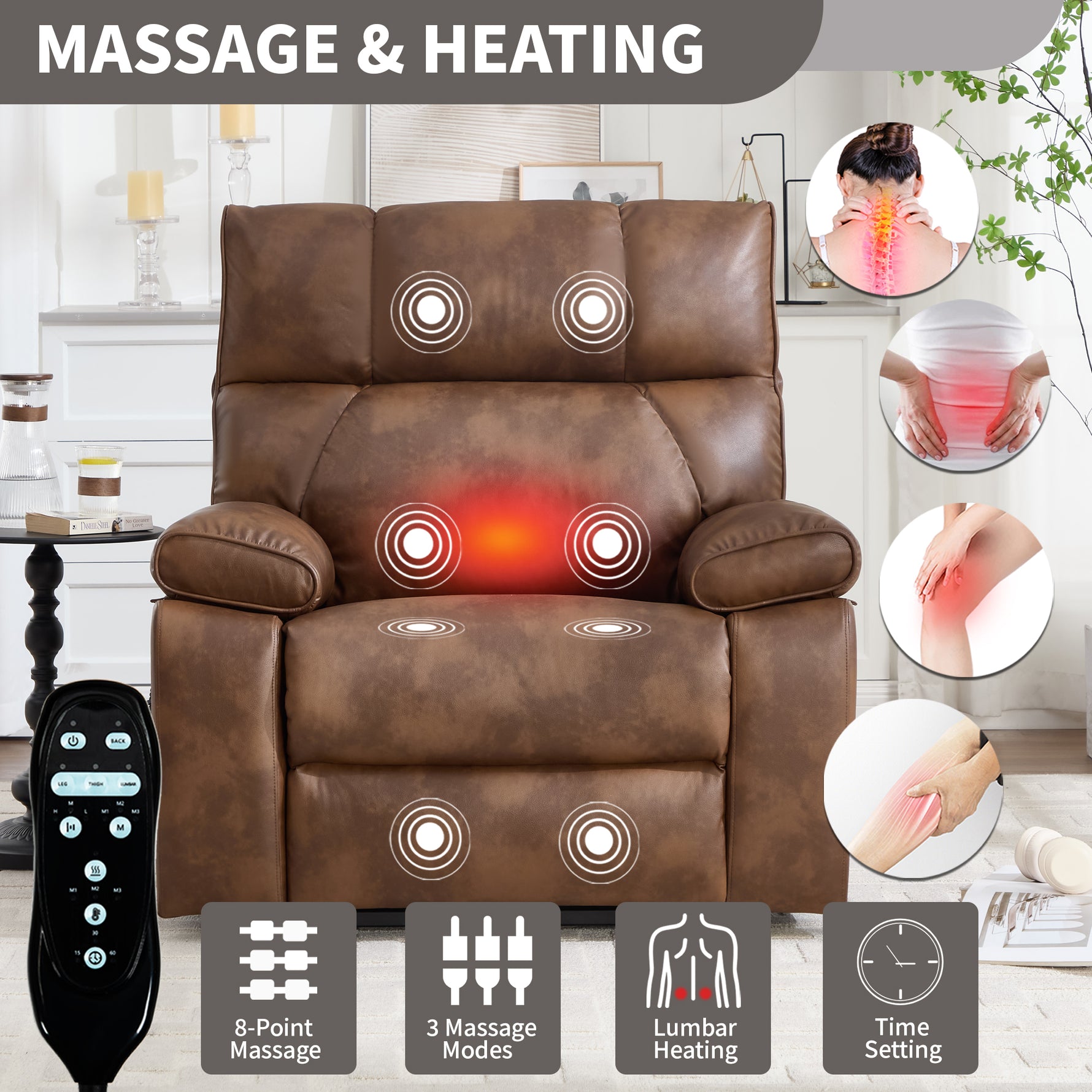 Dual-Motor Power Lift Recliner with Heat & Massage, 350 lb Capacity detail image 92