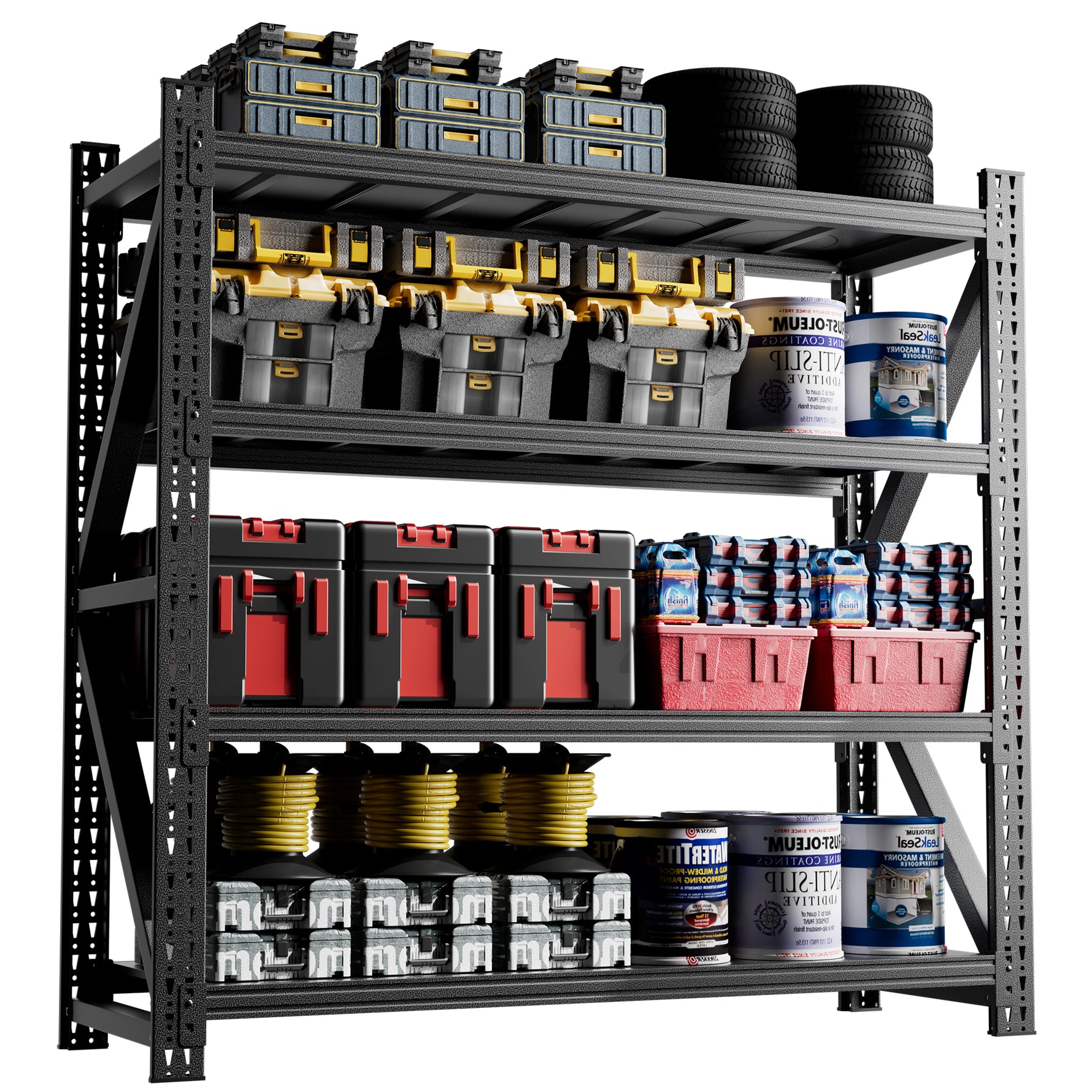 Heavy Duty Metal Adjustable Garage Shelving Unit, 4000lb Capacity Industrial Storage Rack for workshop, garage, storage, or utility use