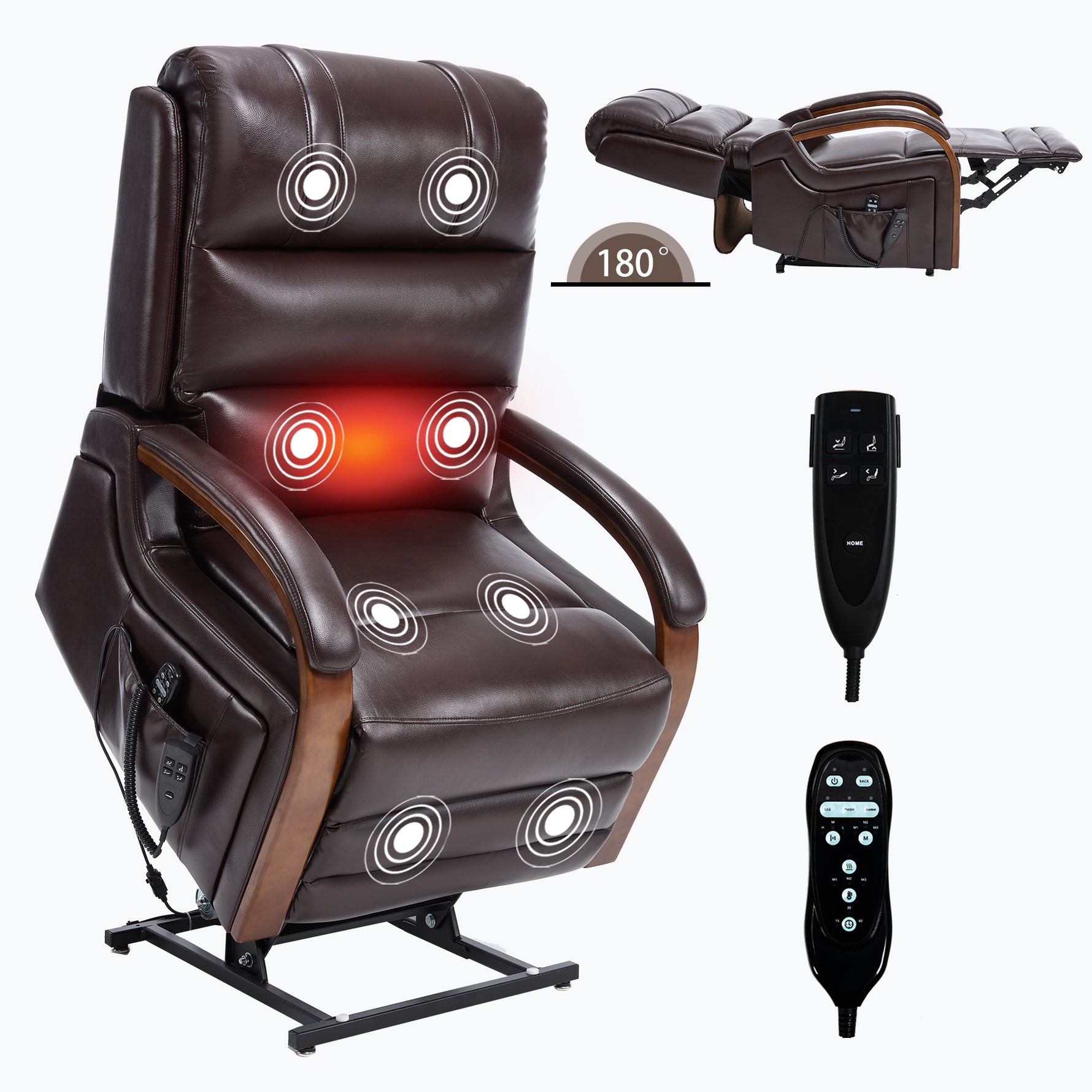 Dual-Motor Leather-Air Power Lift Recliner detail image 12