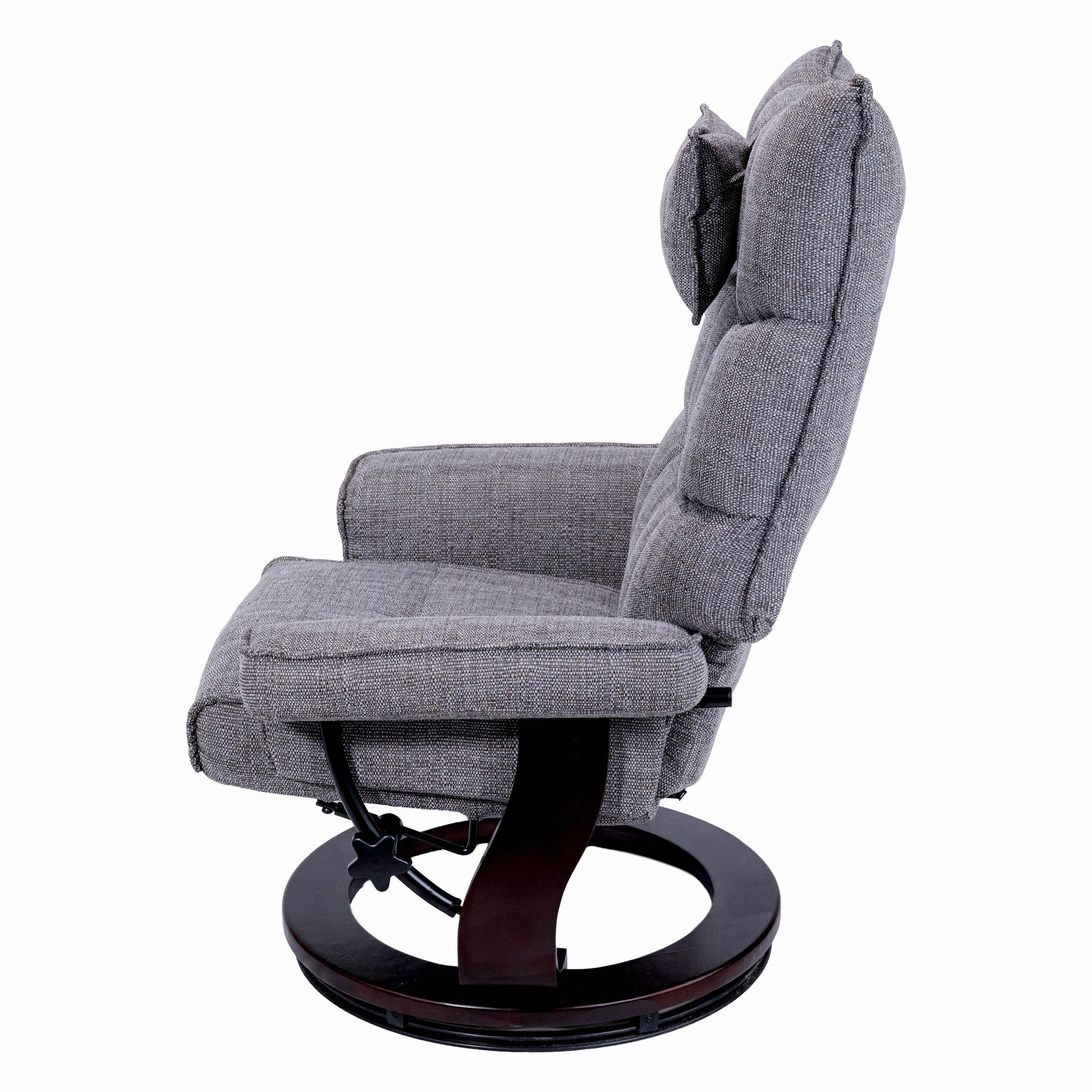 8-Point Massage Recliner with Ottoman, Heated Reclining Chair, Bent Wood Base detail image 11