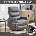Heat Massage Manual Recliner Chair with Rocker and Swivel in Faux Leather for Living Room detail image 3