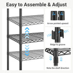 Heavy-Duty Adjustable Wire Shelving Unit with Wheels & Levelers for workshop, garage, storage, or utility use