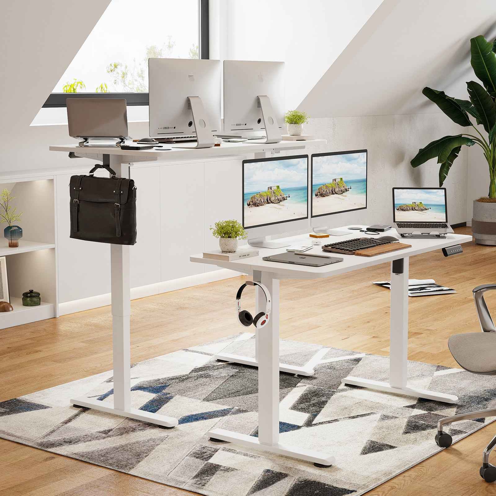STARY Electric Standing Desk with Splice Board workspace desk setup